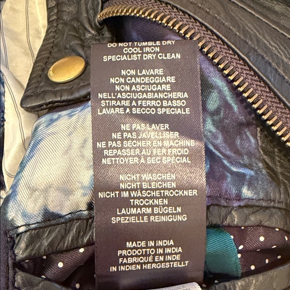 Paul Smith PS Black Lamb Leather Jacket Mens M Moto Zip Designer - Picture 11 of 11